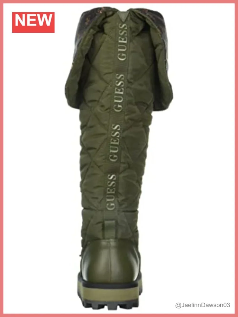 Quilted Nylon Over-the-Knee Boots Lug Sole Pull-On
